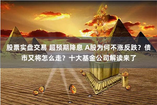 股票实盘交易 超预期降息 A股为何不涨反跌？债市又将怎么走？十大基金公司解读来了